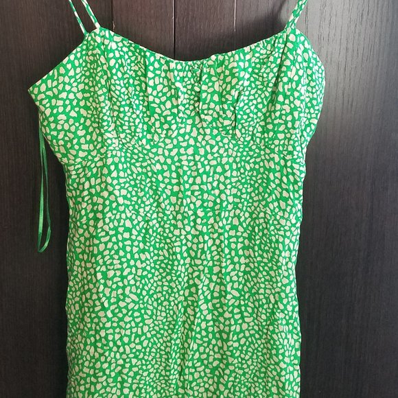 NWT ZARA ANIMAL PRINT DRESS GREEN / ECRU. - Picture 6 of 11